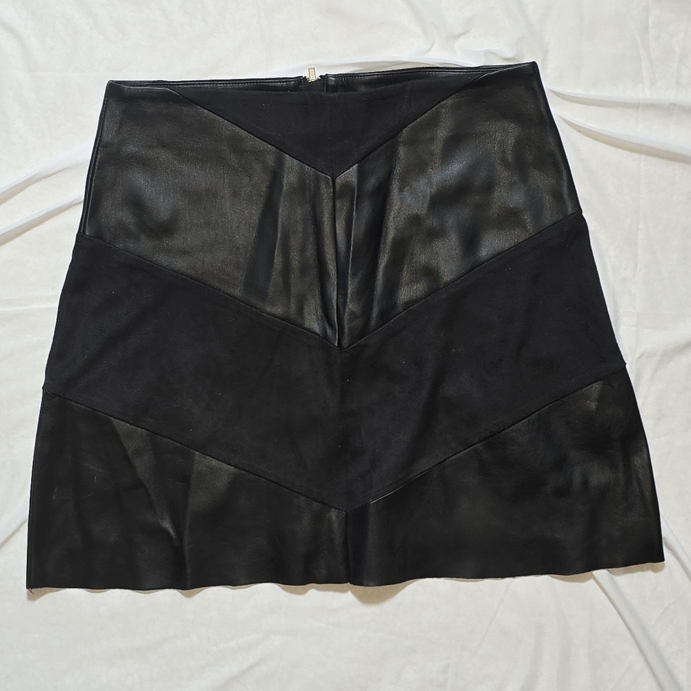 Design Lab Lord & Taylor Black Asymmetrical Skater Mini Skirt